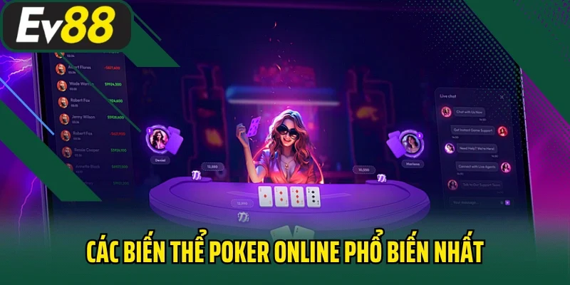 Các biến thể poker online phổ biến nhất