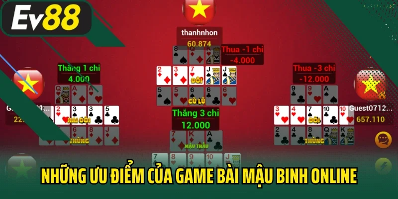 Những ưu điểm của game bài mậu binh online
