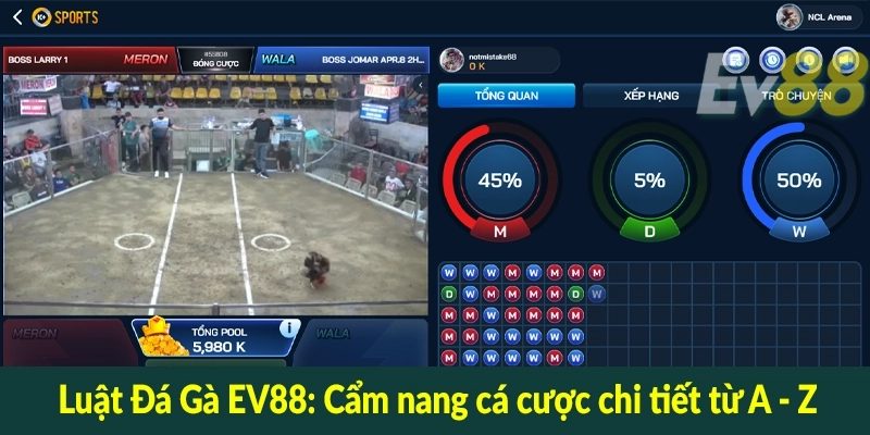Luật Đá Gà EV88 - Cẩm nang cá cược chi tiết từ A - Z