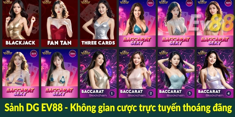 Sảnh DG EV88 - Không gian cược trực tuyến thoáng đãng