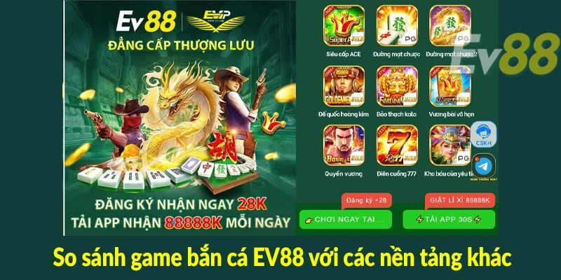 So sánh game bắn cá EV88 với các nền tảng khác